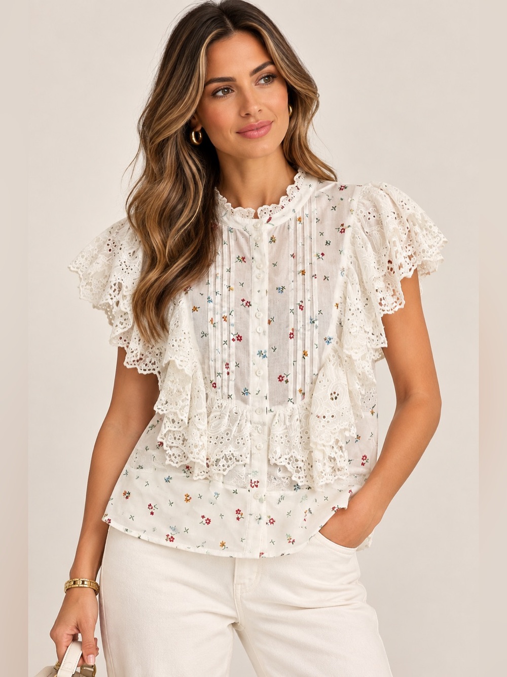 New - Place Nationale ruffled top